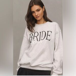 Anthropologie Light Gray 'BRIDE' Graphic Sweatshirt